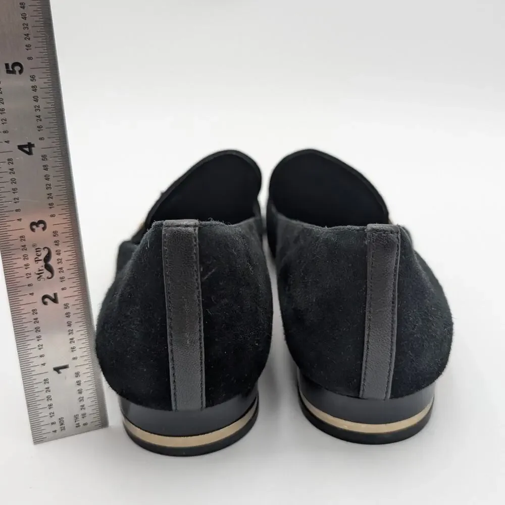 Michael Kors Natasha Suede Gold Star Loafers Women's Black Size US6.5M EU36.5